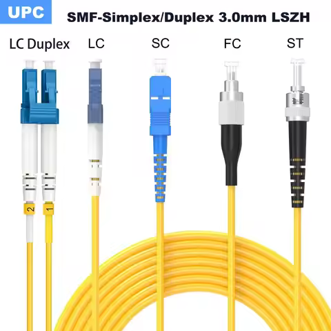 LC/SC/FC/ST UPC Fiber Optical Patch Cable Single mode Simplex Duplex 3.0mm LSZH OS2 Fiber Optic Cord