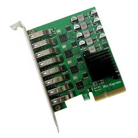 8 Port USB 3.0 PCI Express Expansion Card PCI-E X4 USB 3.0 Board USB3.0 6Gbps Adapter Controller For