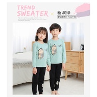 S4EQ 【LF】Kids Pajamas Set Cotton Boys Girls Homewear Long Sleeve Pyjamas Set Children Sleepwear 2Pcs