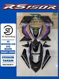 HONDA Rs-150r Rs150r V1V2 V3 Winner-150 (52) Black White Cover Set Sticker Tanam Stripe Tanam RAPIDO