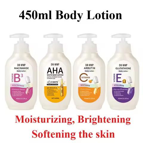 450Ml AHA Fruit Acid Body Lotion Moisturizing Dry Skin VB Whitening Body Care Cream VC Soften Body S