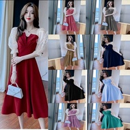 OSCAR Fs - KINARA BYK DRESS MOSCREPE COMBI TILE GLITTER BACK ZIPPER BEST FASHION KIMNARA