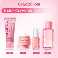 GLAD2GLOW 4in1 DAILY GLOW SET (FWPink + Moist + Serum + Toner)