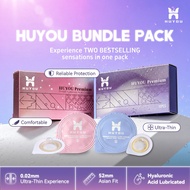 HUYOU 【Smooth/Dotted】0.02 Ultra Thin Condoms | Hyaluronic Comfort | Non-Greasy | Discreet Packaging