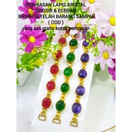 Crystal Plated Gold Acc Wrapped Crystal Bracelet G33