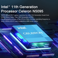 DERE Laptop M12 | 16GB RAM+1TB SSD | 15.6 Inch 2.5K IPS Screen | Windows 11 | 11th Gen Intel® Celeron N5095 | Backlit Keyboard | Fingerprint | Gaming Laptop | Red/Silver Laptop