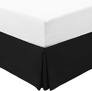 Mellanni Black Bed Skirt King Size - Bed Frame and Box Spring Cover - 15-Inch Tailored Drop Pleated Dust Ruffle - Luxury Bedding - Easy Fit, Wrinkle, Fade, Stain Resistant - 1 Bedskirt (King, Black)