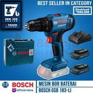 Bosch Mesin Bor Tembok Baterai Gsb 183-Li 18V Cordless Impact Drill 18 Volt 2 Baterai 100% Original