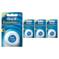 【Oral-B】 Waxed Dental Floss Mint (50m x 4ea) - Smooth Shred-Resistant Coating Plaque Removal Essenti
