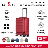 Echolac Celestra 20" Carry On Luggage Expandable 8 Wheels Spinner | Front Access Opening Lightweight