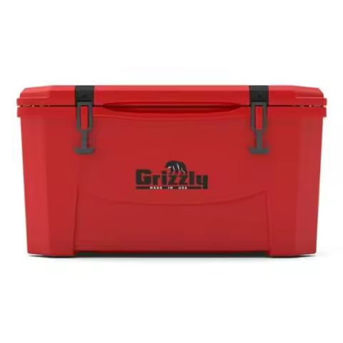 Beach, boat, camping, fishing, hunting cooler Rotomolded plastic Gray 45 qt capacity with 5-day ice 
