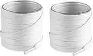 Shoe Lace Flat Cotton Shoelace for Sneakers or Casuals shoes or boot - 3 Pairs Shoes Laces, White, 9