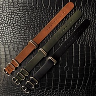 Nato Nato Genuine Leather Strap Suitable for Men's Watch Chain 18mm 20mm 22mm