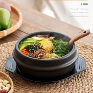 Korean Stone Bowl (Dolsot ddukbaegi) with Trivet, Sizzling Hot Pot for Bibimbap and Soup - Premium C