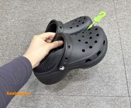 Crocs  platform  black 黑色 雲朵 拖鞋 涼鞋