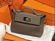 Hermes mini2424 etoupe phw 大象灰銀扣 w stamp