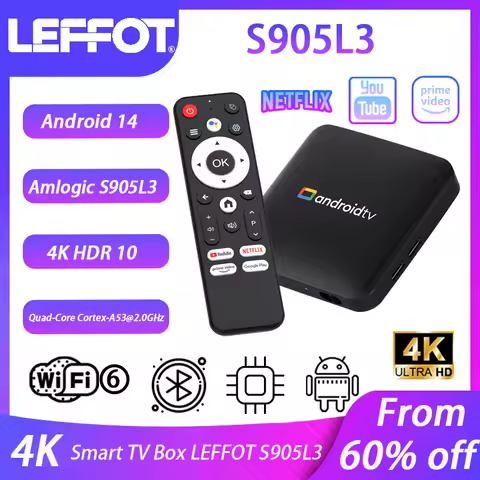 LEFFOT S905L3 Android TV Box Amlogic S905L3 2.4G 5G Dual Wifi 2G 16G 4K Video Media player S905L3 An