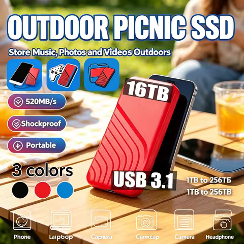 Reliable Slim Storage Device Portable External SSD 1TB 4TB 16TB 128TB High Speed for Notebook Laptop