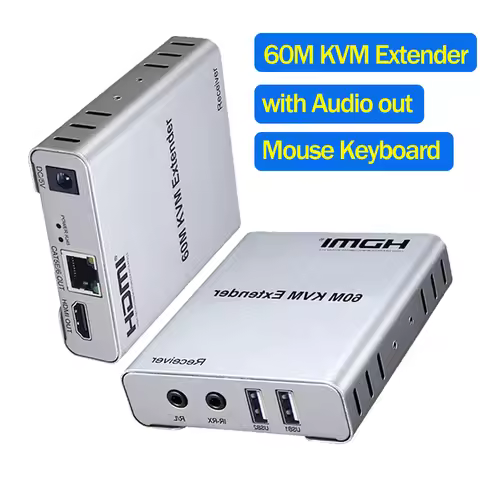 1080P HDMI KVM Extender over Ethernet RJ45 CAT5E/6 Cable 60M HDMI USB KVM Extender Transmitter Recei