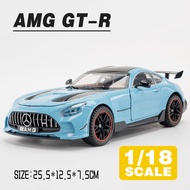 LEO 1:18 Benz AMG GT-R รถบรรทุกโมเดลรถยนต์ของเล่นอัลลอยโลหะหล่อขึ้นรูปสำหรับเด็กของเล่นยานพาหนะงานอด