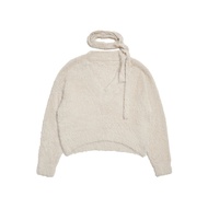 [ERSS] Women's Tops Mink Wool Elegant Fairy Laced-Up Not Tie-Up Light Khaki [K80032]