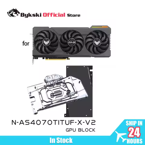 Bykski N-AS4070TITUF-X-V2 GPU Block Use for ASUS TUF RTX 4070Ti 12G GAMING / 4070 Super Dual Video C