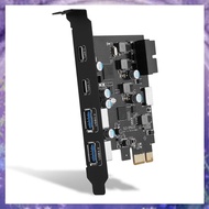 (Y W Z H)ULS-6210 6-Port USB PCIe Card PCI Express to Type C(2), USB Type-A(2) Expansion Card