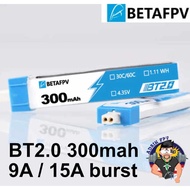 1pc Betafpv BT2.0 300mAh 1S 30C Lipo Battery for Micro Whoop FPV Drone