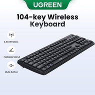 UGREEN 2.4G Wireless Slient Keyboard Ergonomic Design 10M Transmission 104 Keys Foldable Stand Mute 