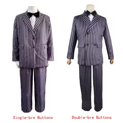 Wednesday Addams Costume Long Sleeve Men's Suit Party Uniform Gomez Cosplay Outfits Family Proms Hal