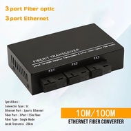 MEDIA Converter 3 Port FO 3 Port Lan 10/100 POE