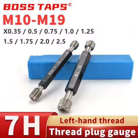 1PCS 7H M10-M19 Steel Metric Fine Thread Plug Gauge High Quality Wholesale Measure Tool X0.35/0.5/0.