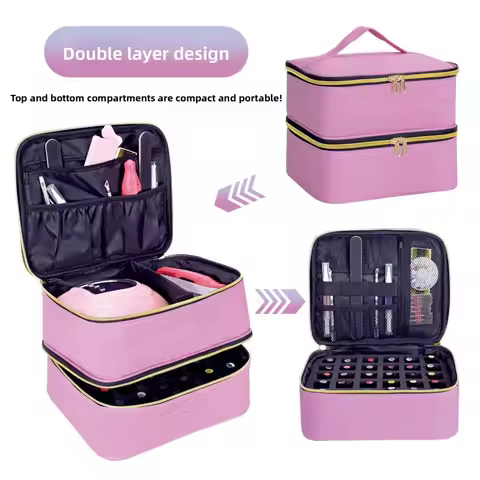 Nail Polish Storage Bag Essential Oil Bag Portable Cosmetic Nail Care Kit Nail Care Tool Storage Box