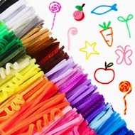 100pcs Fuzzy Wire Plush Colored Twisted Sticks Colorful Fuzzy Wire Twisted Stick Creative Toy Twiste