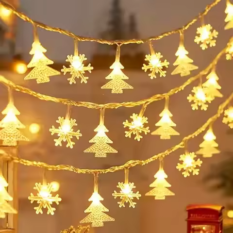 1PC 1.5M/3M Christmas battery box snowflake,star,Christmas tree,deer mixed light string,Christmas de