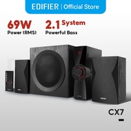 Edifier CX7 2.1ระบบลำโพงพีซี 69W RMS, การประมวลผลเสียงดิจิตอล, บลูทูธ, RCA, AUX, การ์ด SD, ไดรฟ์ USB