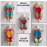 Women's Rainbow Neci Blouse Top SR02 - Carissa Shop