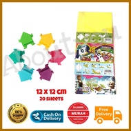 [Checkout Rp1000] 1 pack ORIGAMI Folding Paper 2 SIDES Color 12x12cm Full Color smooth