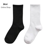 (3 PAIRS)PUTIH HITAM Stokin Kerja Panjang Tebal WHITE BLACK Men Work Socks SPORT Stoking Lelaki Men 