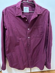 全新 原價$1990 穿上即是日系帥哥｜男生轉售 日系品牌Global Work 紳士感爆棚😎 紫紅色 男生襯衫 M