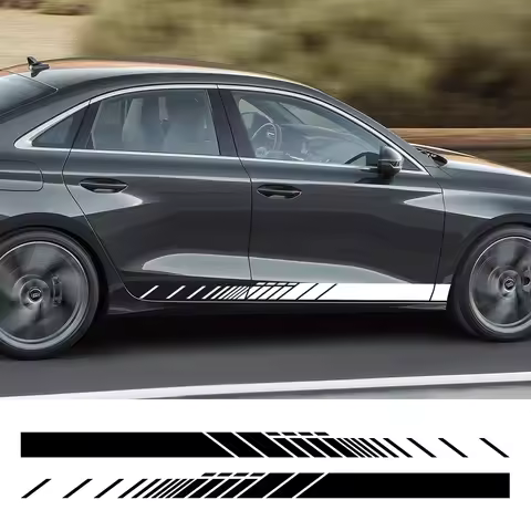 2PCS Car Creative Side Stripes Side Body Decal For Audi A3 8V 8P 8Y 8L Sedan TFSI Sportback S3 RS3 L