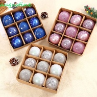 AUGUSTINE 9pcs Christmas Balls Set, 8cm PET Christmas Hanging Balls, Creative Exquisite Reusable Sha