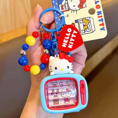 Sanrio Hello Kitty Keychain Animation Flip TV Practical Bead Cartoon Keychain