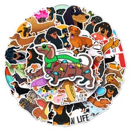 ﹉ 10/30/50PCS Dachshund Graffiti Waterproof Sticker Personality Creative Trend Decal Refrigerator Water Cup Helmet GuitarWholesale