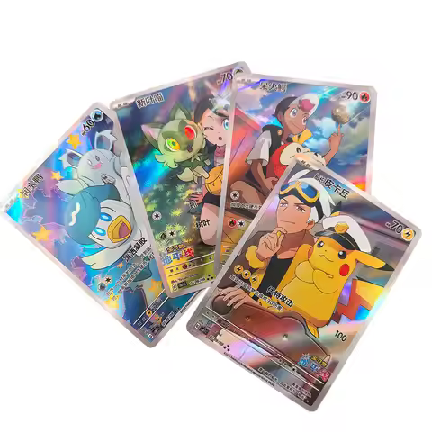 DIY Pokemon Cards in Chinese ONLY GEM Vol1&2 Eevee Captain Pikachu Scarlet and Violet PTCG Proxy Car