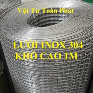 (Khổ cao1m) Lưới sắt inox 304 không gỉ ô vuông 0.5cm12cm 2cm chất lượng lưới inox 304 làm chuồng gà
