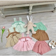 Baby girl outfit, super cool babydoll silk 2-piece set for baby girls
