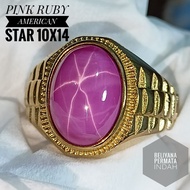 TOP QUALITY AMERICAN PINK STAR 6 RUBY GEMSTONE RING