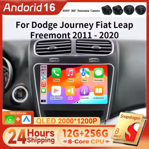 Android 16 Carplay Auto Multimedia Player with 360 Camera Video for 2 Din Stereo Dodge Journey JC 20