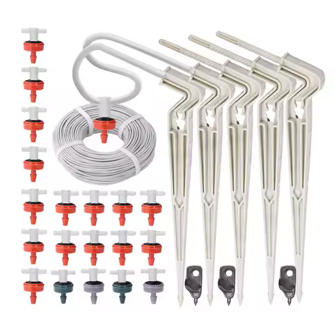 1/8" Hose Creamy White Arrow Micro Drip Watering System 2-Way Emitters Dropper Irrigation Kit for Ga